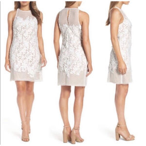 Vera Wang White Beige Lace Dress Size 6 Bridal Short Wedding